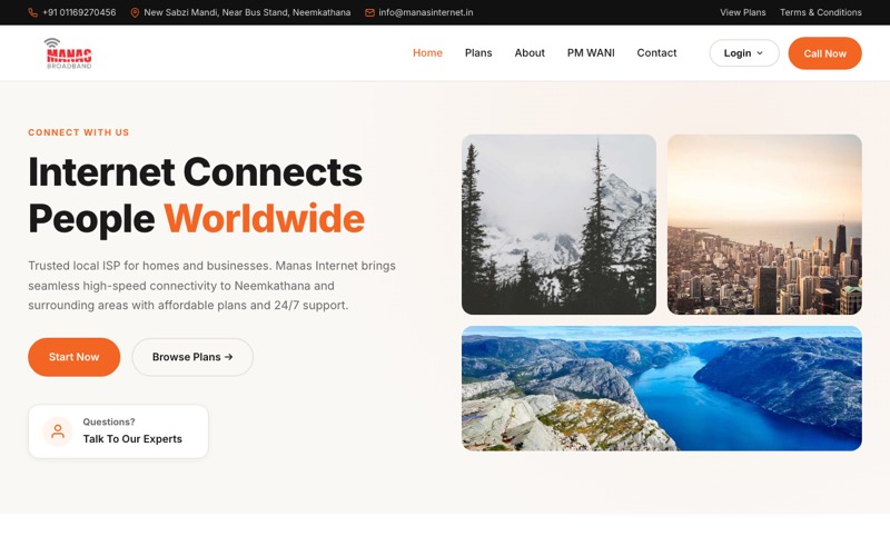 Manas Internet website screenshot
