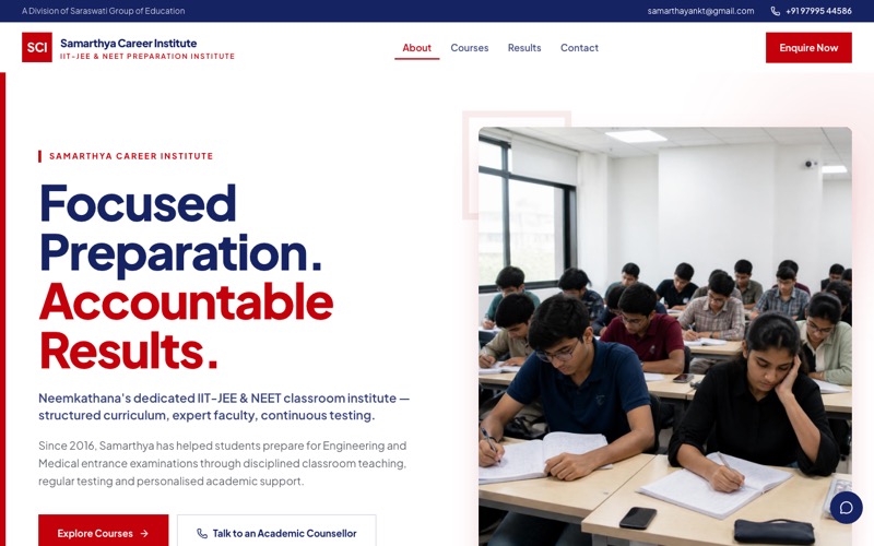 Samarthyan NKT website screenshot